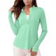 thumbnail image 2 of Craaazy Women Athletic Half Zip Top, Solid Color Long Sleeve Sun Protection Shirt, Slim Fit Stand Collar Top for Workout Gifts, 2 of 9