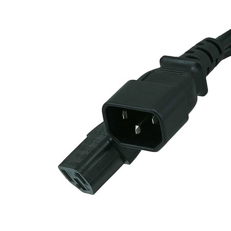 UPC: 0844660064480 | 6ft 18AWG Power Extension Cord Cable w/ 3 Conductor PC/Mon (C13/C14) – Black