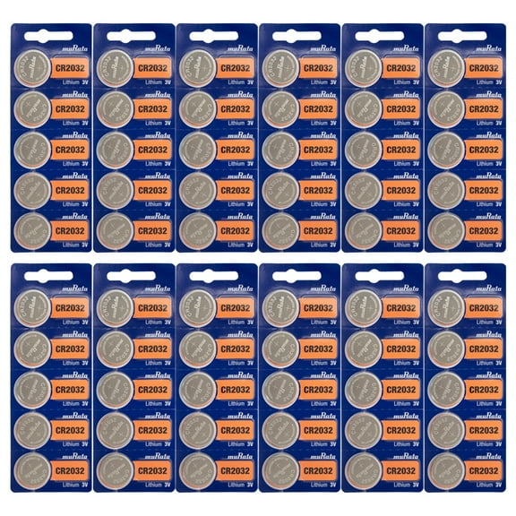 Murata CR2032 Battery 3V Lithium Coin Cell (60 Batteries)