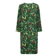 thumbnail image 4 of Yuyamidu Colorful Light Front Zipper Bathrobe for Plus Size Women After Shower Bath Robes Green Long Sleeve Nightgowns Dress Size XL Christmas Robe with Pockets, 4 of 7