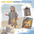 thumbnail image 2 of Hooded Towel Poncho Quick Dry Coral Fleece Bathrobe Super Soft Cotton Blend Absorbent Large Size Cartoon Goose Pattern for Beach Pool and Home Shower Use, 2 of 6