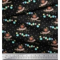 thumbnail image 3 of Soimoi Black Cotton Voile Fabric Birthday Theme Party Printed Craft Fabric by the Yard 42 Inch Wide, 3 of 3