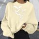 thumbnail image 2 of Halloween Mujer Moda Casual Estampado Cuello Redondo Suelto Manga Larga Tops Cortos Blusa Sin Capucha Sudaderas Pompotops FGAJ19972, 2 of 5