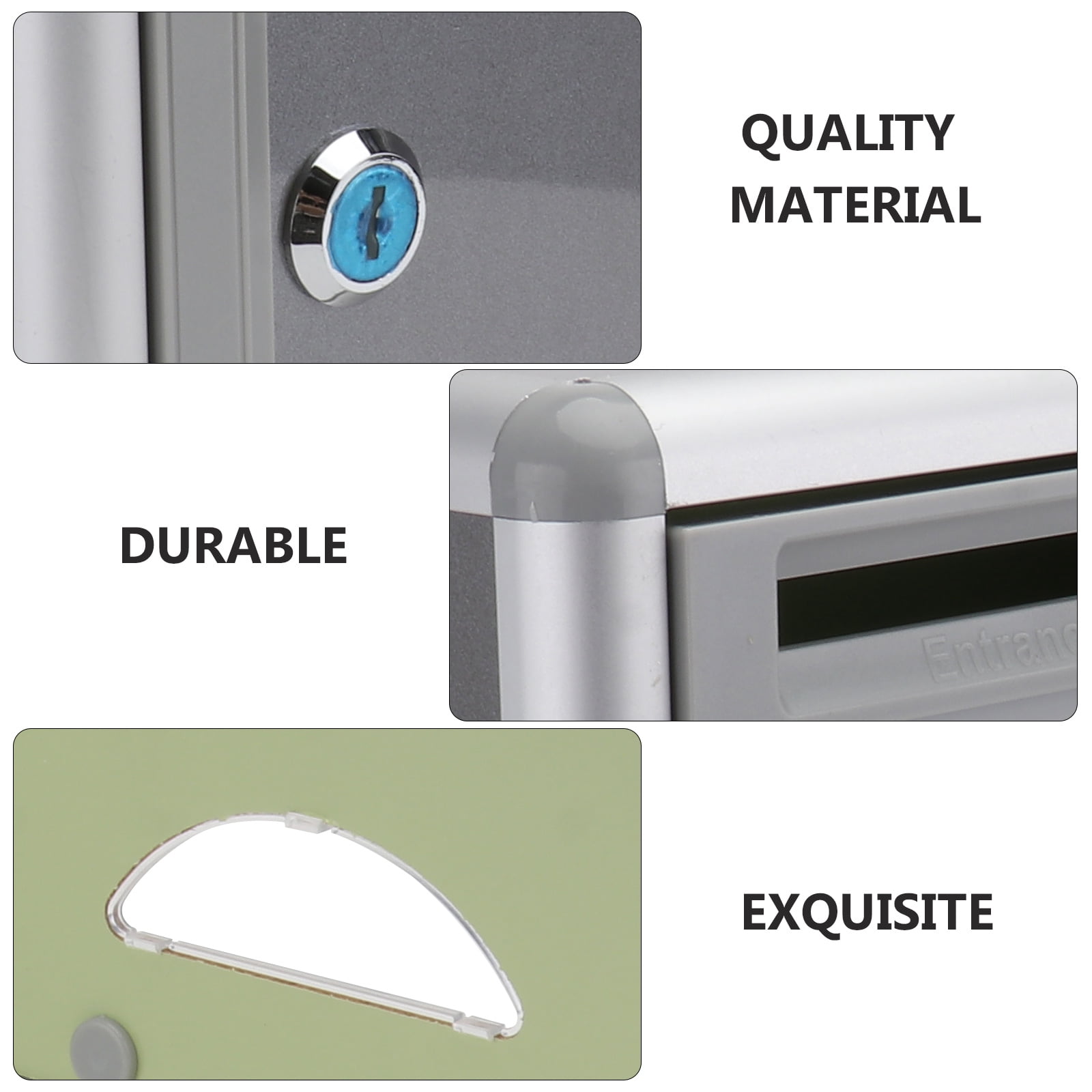 HEALEEP Wall-Mounted Suggestion Box Silver and 1Pc