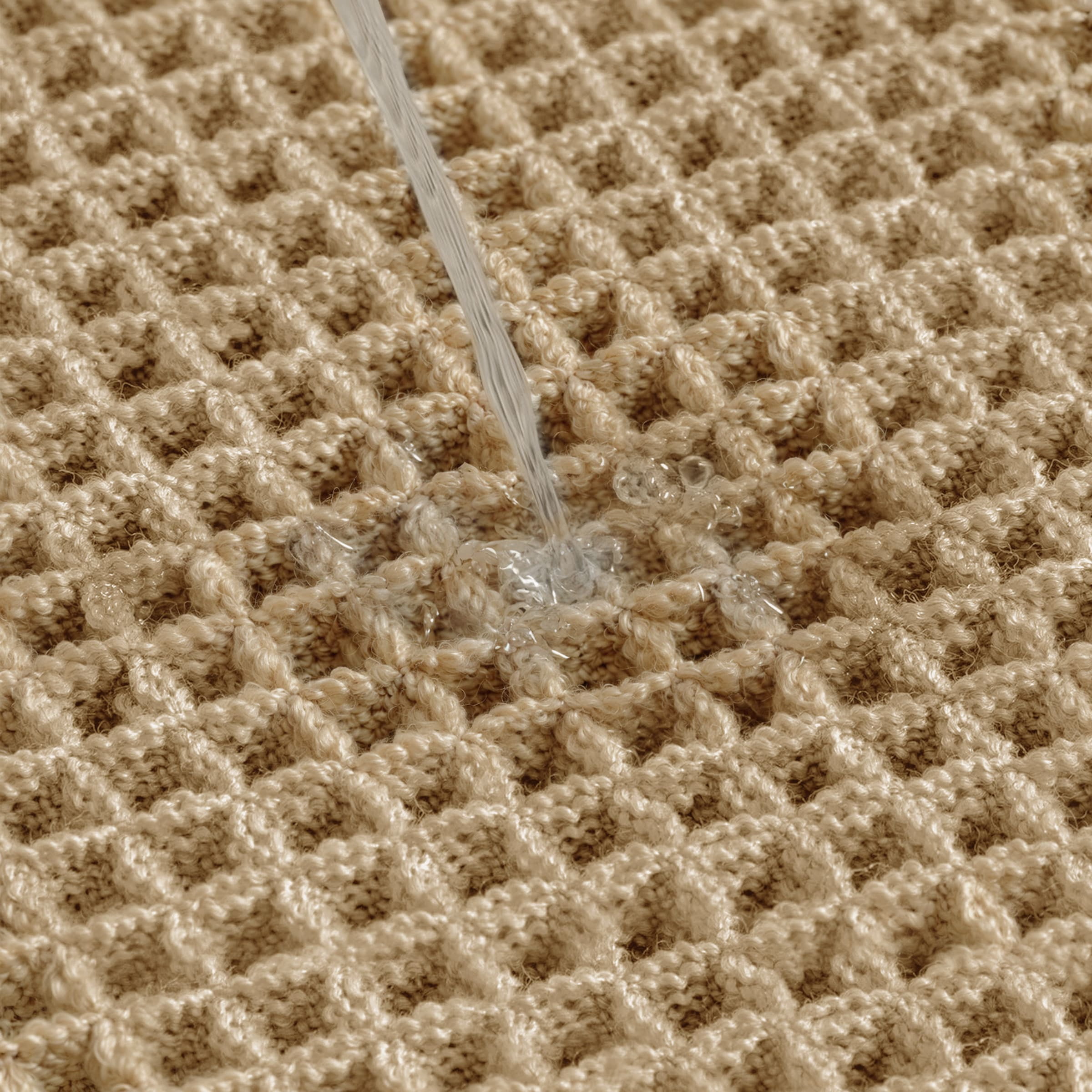 Subrtex Waffle Weave Bathroom Rug, Non Slips Bath Mat, Absorbent Bathmat Bath Rug for Bathroom (24"x60", Khaki)