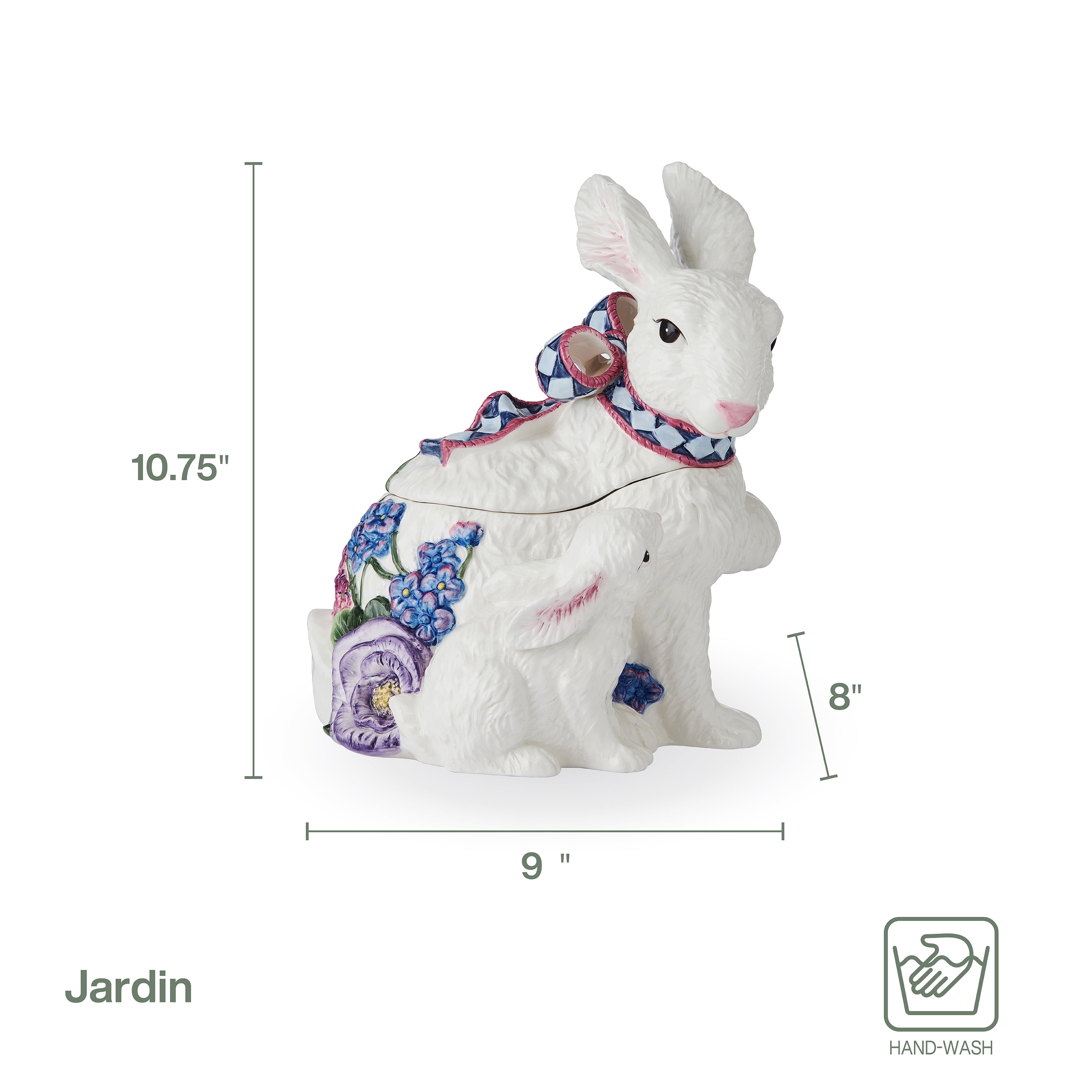 Fitz and Floyd Jardin Rabbit 10 3/4 in Cookie Jar