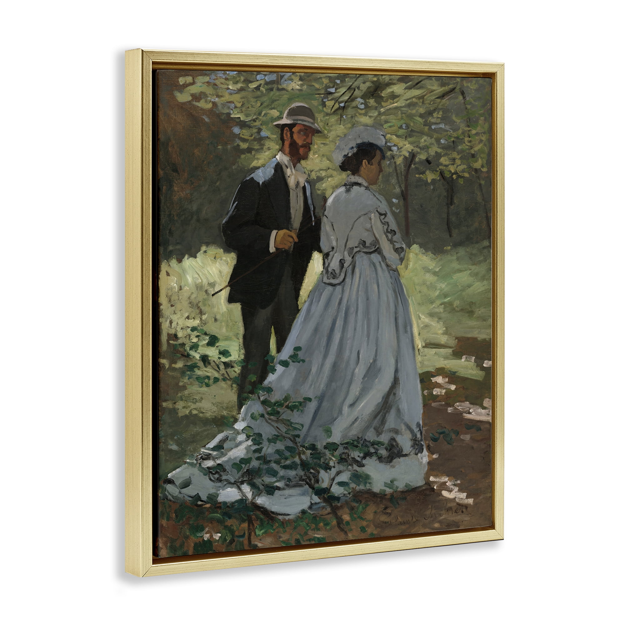 Stupell Industries Bazille & Camille in Nature Gold Framed Floater Canvas Wall Art, design by Tina LeCour