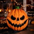 thumbnail image 7 of Scary Pumpkin Mask Halloween Jack-O-Lantern Evil Scary Face Latex Head Mask Creepy Masquerade Party Cosplay Costume Prop For Adults Holiday Dress Up, 7 of 7