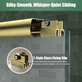 thumbnail image 5 of KPUY 56" - 60" x 72" Framed Double Sliding Shower Door with 1/4" Clear Tempered Glass, Explosion-Proof Film, Brushed Gold, 5 of 10