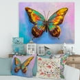thumbnail image 2 of Designart ' Beautiful Butterfly In Orange and Turquoise ' Modern Canvas Wall Art Print, 2 of 4