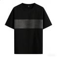 thumbnail image 2 of Men's Linen T-Shirt Short Sleeves Crew Neck Plain Fashion Designer Basic Soft Vacation Beach Tee for Men Big and Tall Size M-3XL Black, 2 of 5