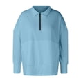 thumbnail image 4 of Women's Casual OversizedHalf Zippered Sports Shirt Long Sleeved Solid Color With Pocket Pullover Top, 4 of 7