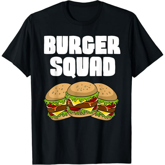 black Shirt Funny Burger Art For Men Women Hamburger Cheeseburger Lover T-Shirt