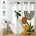 thumbnail image 2 of MIZHONA No Hook Shower Curtain with Snap in Liner，Mid-Century Beige Fabric Bathroom Curtain,71"× 86", 2 of 6