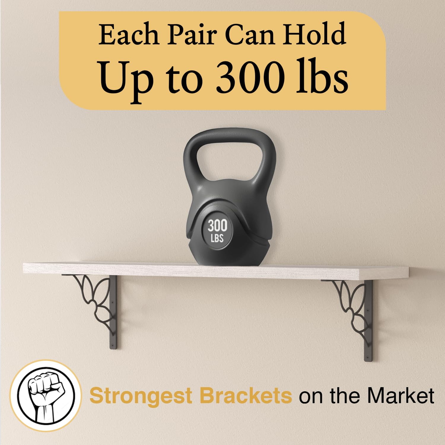 L Brackets by Balin Designs (Black) for 10"-12” Flower Style Shelves – Heavy Duty Decorative Metal Supports - Mantel Shelf - Easy Installation with Included Hardware - Set of 4