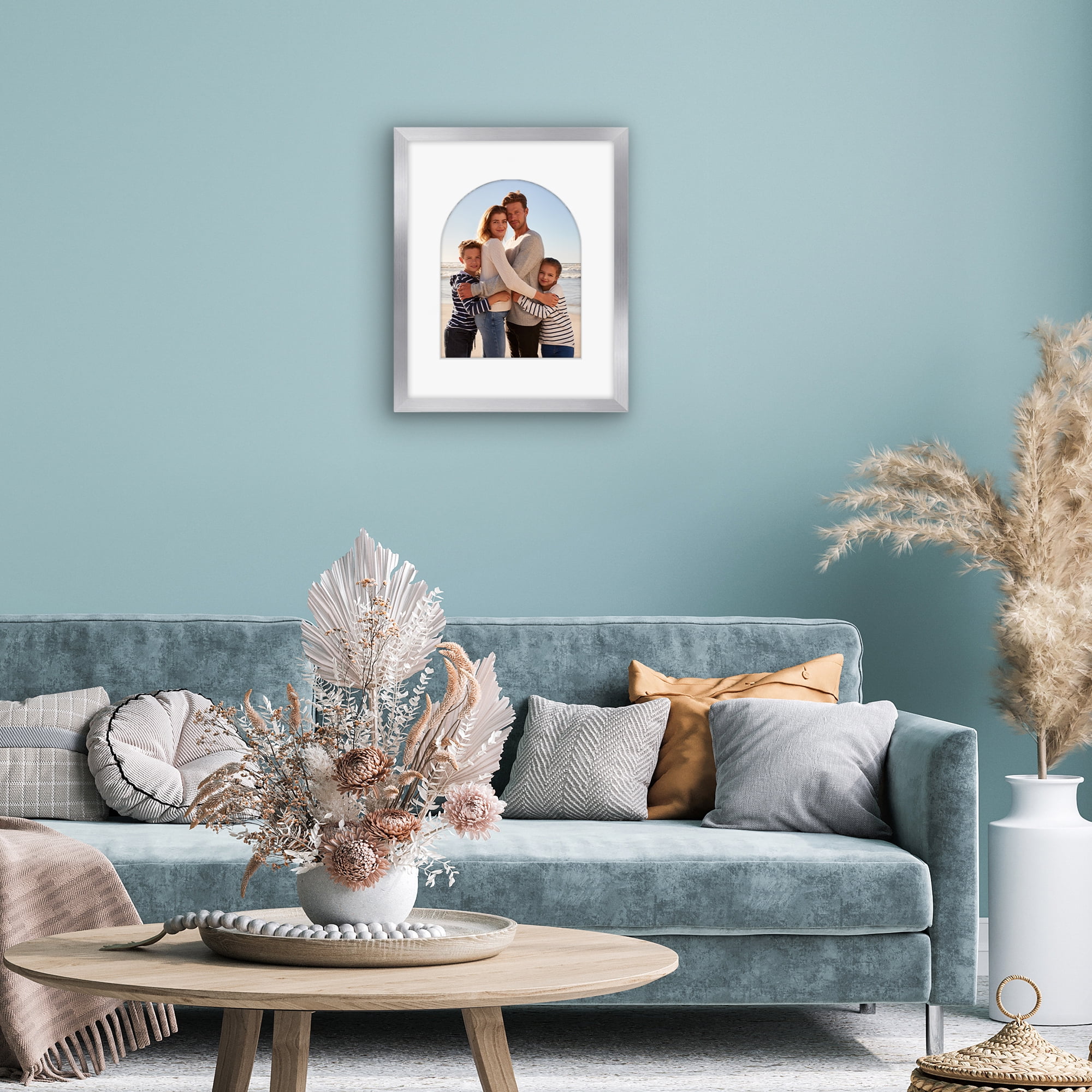 Americanflat 16x20 Picture Frame shaped elevate cherished photos unique expertly crafted border durable - Silver