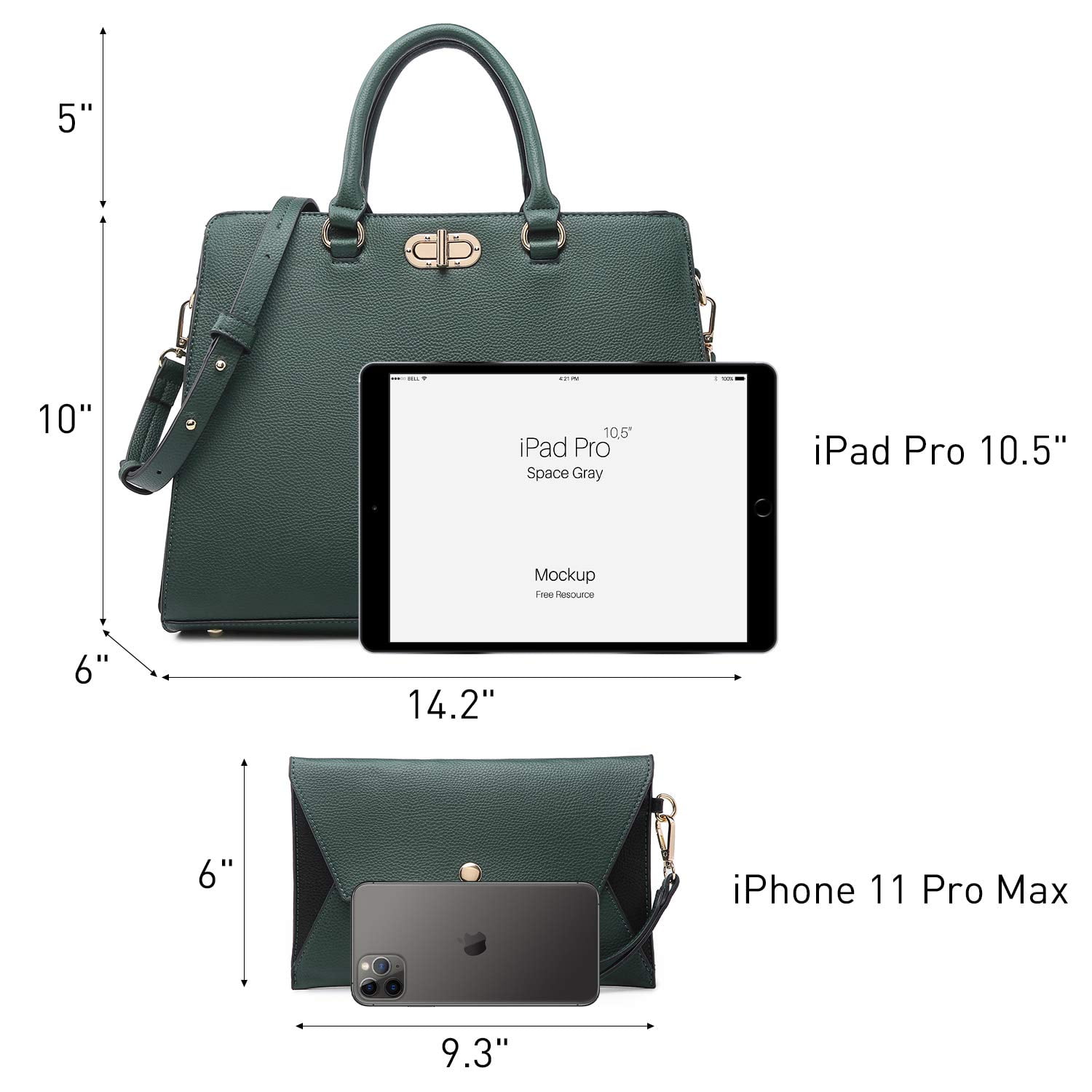 Dasein Women Handbags Fashion Satchel Purses Top Handle Tote Work Bags Shoulder Bags with Matching Clutch