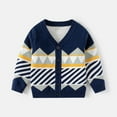 thumbnail image 2 of Odeerbi Toddler Boys Girls Argyle Cardigan Sweater Cotton Knit Sweater Cardigan Fashion Casual Double-Layer Warm Sweater V-Neck Knit Cardigan Navy, 2 of 9