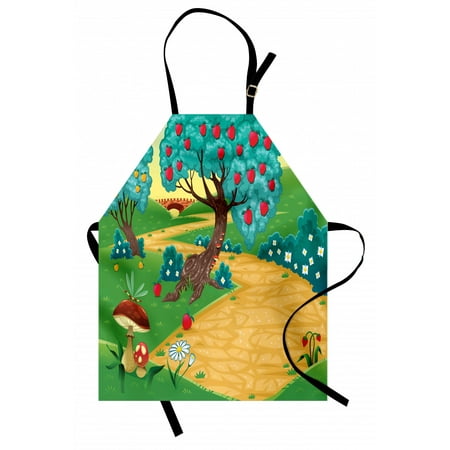 

Spring Apron Greeny Spring Lanscape with Mushrooms Dragonfly Strawberry Fruit Trees of Apple Unisex Kitchen Bib with Adjustable Neck for Cooking Gardening Adult Size Multicolor by Ambesonne