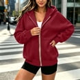 thumbnail image 2 of AnuYalue Women's Zip Up Hoodies Loose Fit Long Sleeve Sweatshirts Pockets Drawstring Track Jackets Trendy Hoodie, 2 of 8