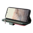 thumbnail image 5 of Zipper Wallet Case for Google Pixel 6 Large Capacity Card Slots Holder Magnetic Clasp Cover, Luxury PU Leather Anti-Shock Flip Folio Case with Kickstand Wrist Strap Handbag Protective Case,Green, 5 of 7