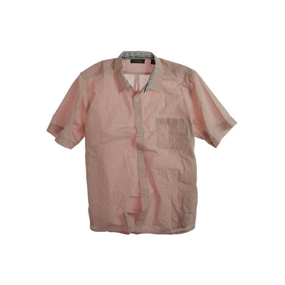 Tasso Elba Chemise Habillée à Boutons pour Hommes Dbl Hairline Chk, Orange, TTG