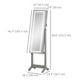 thumbnail image 2 of Lockable Jewelry Armoire with LED Light Standing Mirror with Storage for Bedroom Dressing Room Grey, 2 of 6