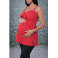 thumbnail image 5 of Blusa Maternidad Rayada Fresca Cómoda Ropa Embarazo Blusa Mujer Juvenil Tirantes Con Lazo Color Rojo, 5 of 5