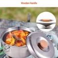 thumbnail image 3 of Batterie de Cuisine de Camping Pliable en Acier Inoxydable pour 1-2 Personnes Casserole, 3 of 8
