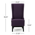 thumbnail image 4 of Purple Upholstered Dining Chair with Birch Wood Legs - Contemporary High Back Wingback Design for Living Room, Dining Room, 4 of 9