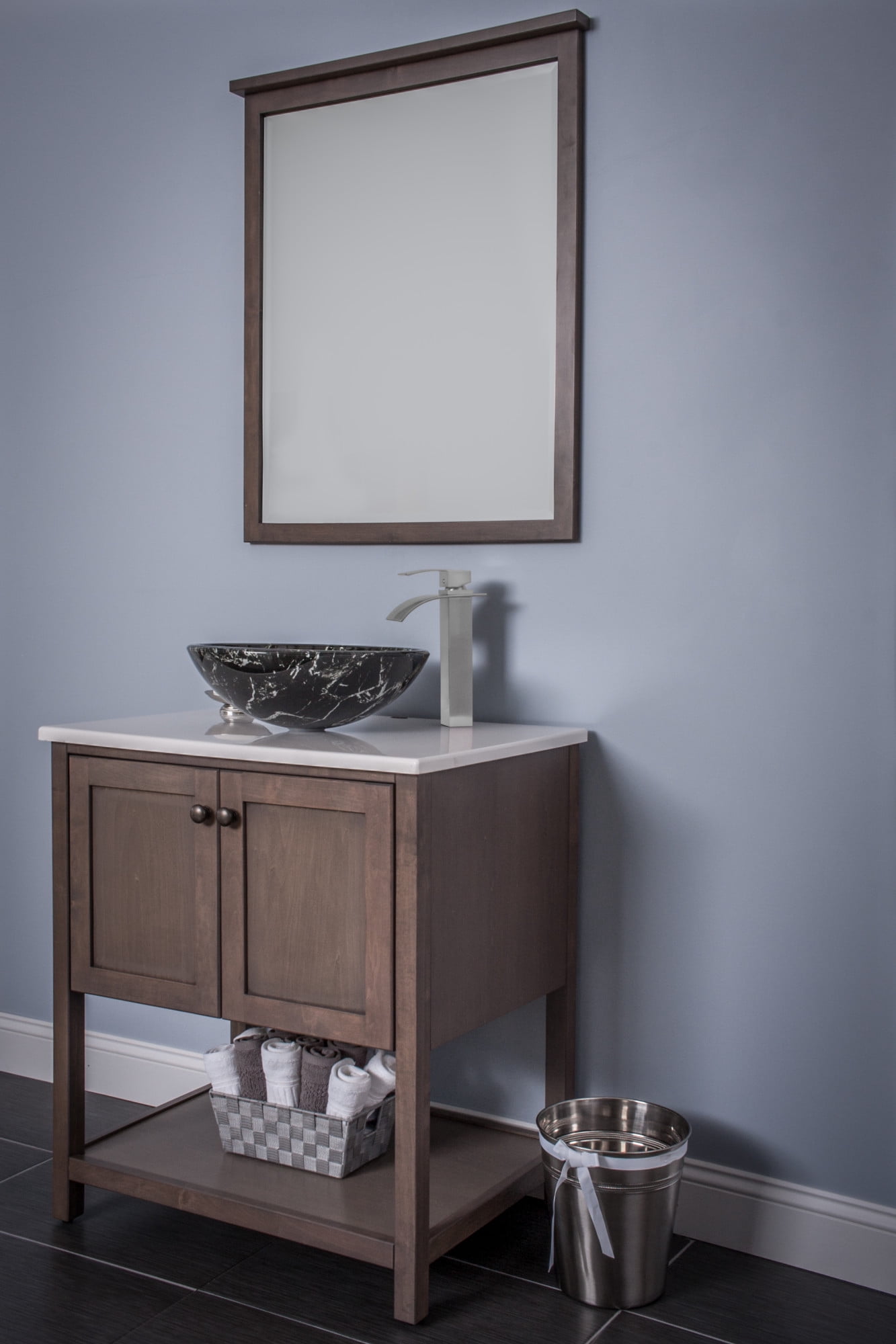 Miseno MNO-530-PC Circular 16-1/2" Glass Bathroom Sink; Polished Chrome Drain