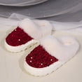 thumbnail image 5 of Shadoumai Sequins Slippers for Women Fuzzy Slipper Closed Toe Warm Shoes Comfy Winter House Shoes Indoor Outdoor, 5 of 7