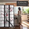thumbnail image 5 of Oriental Furniture 6 ft. Tall Canvas Cherry Blossom Screen - Black - 3 Panel, 5 of 5