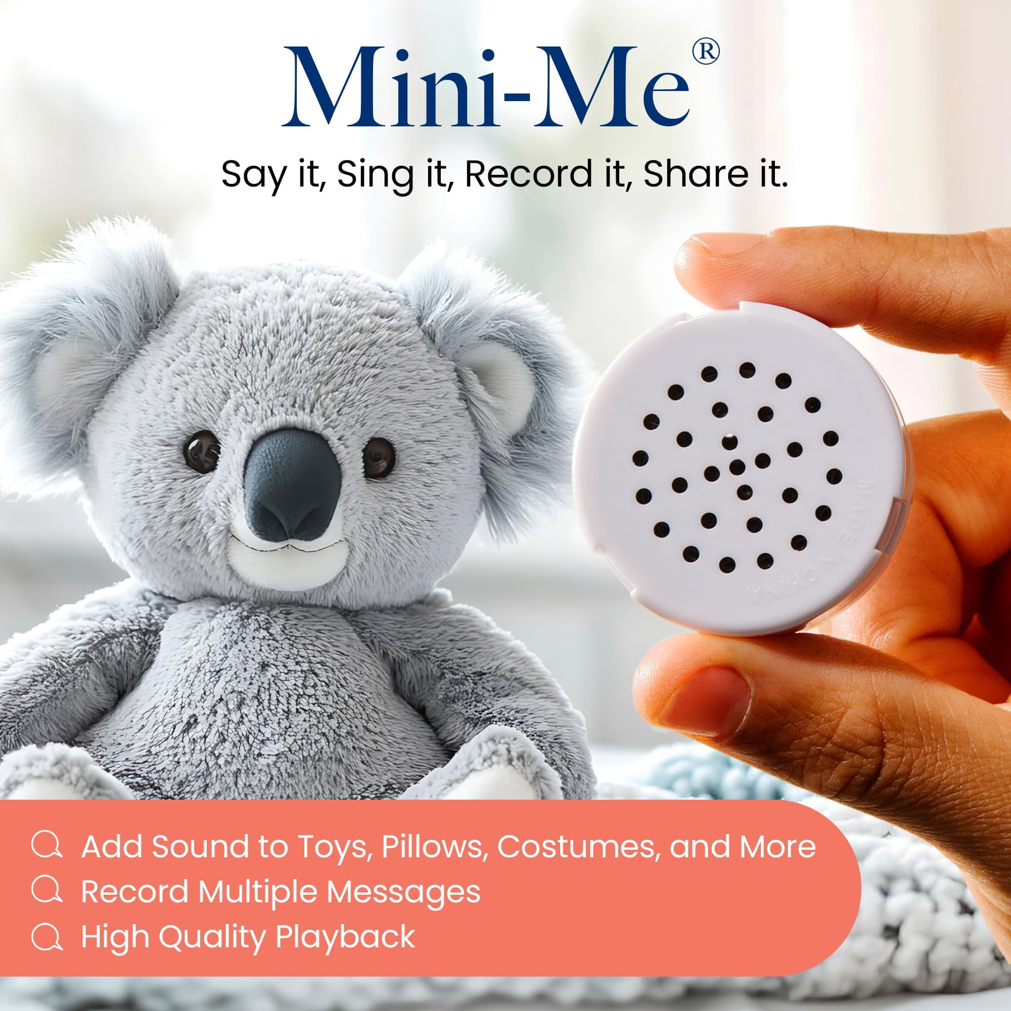 VOICEGIFT 60 Second Multi-Message Voice Recorder, Record Custom Messages for Plush Toy, Stuffed Bear Toy, Baby Doll Toy, and Pillow -Pack of 50