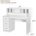 thumbnail image 7 of DreamCurship White Desk with Drawers, Home Office Desk with Hutch Shelf, Wood Study Writhing Desk for Kids, White, 7 of 7