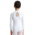 thumbnail image 3 of ranrann Kids Girls Long Sleeve Ballet Dance Gymnastics Leotard Jumpsuit Unitard Activewear White 13-14, 3 of 7