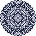 thumbnail image 1 of Ahgly Company Tapis Rond Lavable en Machine Intérieur Transitionnel Bleu Céleste, 5 Pieds Rond, 1 of 7