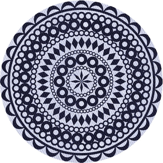 Ahgly Company Machine Washable Indoor Square Transitional Heavenly Blue Area Rugs, 3' Square