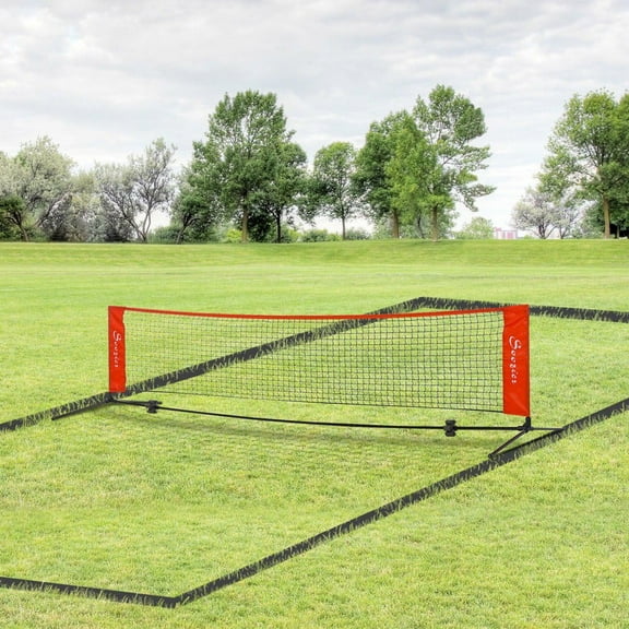 Resenkos 10ft Portable Multi-Sport Net for Soccer Tennis, Pickleball & Badminton with Storage Bag - Black/Red