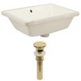 thumbnail image 1 of 18.25-in. W Rectangle Bathroom Undermount Sink Set In Biscuit - Gold Hardware - Overflow Drain Incl. AI-24809, 1 of 8