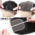 thumbnail image 5 of Benehair T Part Lace Closure Brazilian Virgin Human Hair Extensions Middle Part Pre Plucked Soft Baby Hair Black #1b 8"-16", 5 of 10