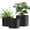 Matte Black, variant on 10/9/8 Inch Plant Pots 3 Pack, with Drainage Hole & Saucers | Cylindrical plastic planters with drainage holes & saucers.