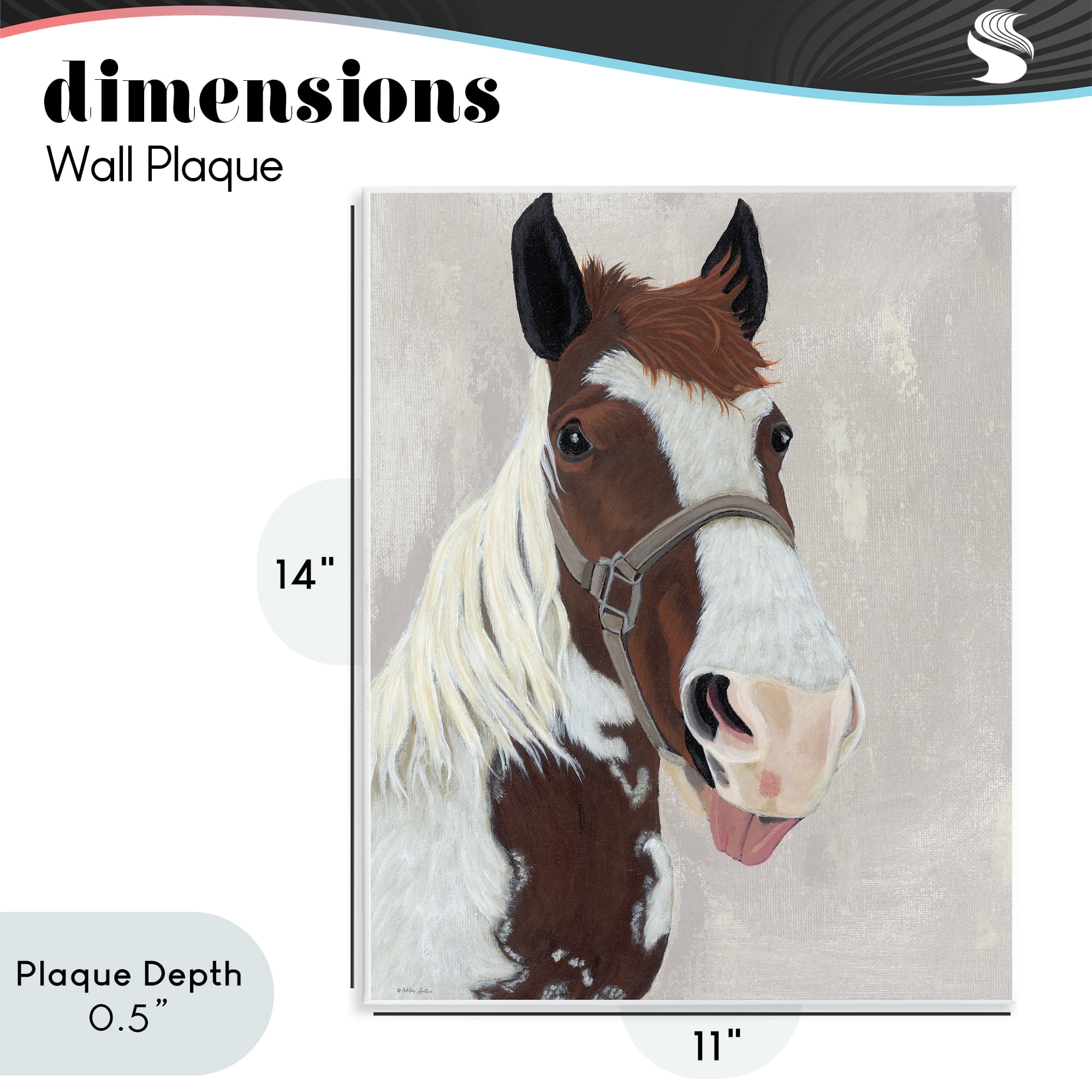 Stupell Industries Henry Horse Funny Tongue Wall Plaque Art, design by Ashley Justice
