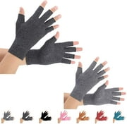 2 Pairs Arthritis Gloves, Compression Gloves for men and women (M, Black+Gray)