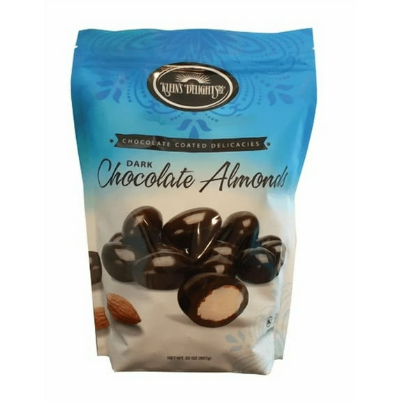 KLEIN'S DELIGHTS Chocolate covered delights with dark chocolate almonds 32 oz