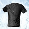 thumbnail image 4 of Men's Quick Dry T-Shirt Ice Silk Athletic Top, Short Sleeve Crewneck Solid Color Casual Tee, Moisture Wicking Breathable Summer Shirt For Gym Workout Daily | Zenithor,Black L, 4 of 6