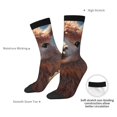 thumbnail image 4 of Rateoe Fluffy Alpaca Mountain Meadow for Women Casual Calf Socks - Cute Crew Socks - Thin Soft Above Ankle Socks Size 5-11, 4 of 6