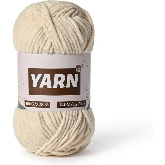 Minzimin 100g Plush Chenille Chunky Crochet Yarn - Baby Yarn for Crocheting Soft - Velvet Yarns Knitting for Blankets Crafts - Fluffy Amigurumi Yarns