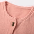 thumbnail image 5 of Wang6 Women Lightweight Cropped Cardigans Sweaters Trendy Long Sleeve Button Knit Sweater Fall Crew Neck Double Buttons Knitted Outwear Tops Pink One Size, 5 of 7