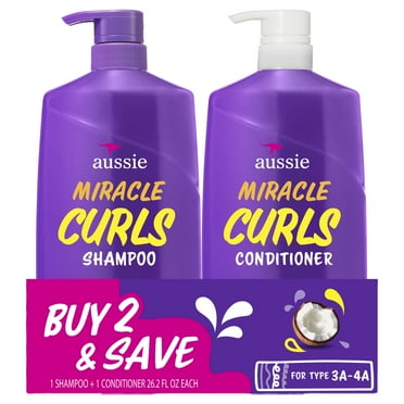 Aussie Miracle Curls Shampoo and Conditioner Dual Pack, For All Hair Types 26.2 oz